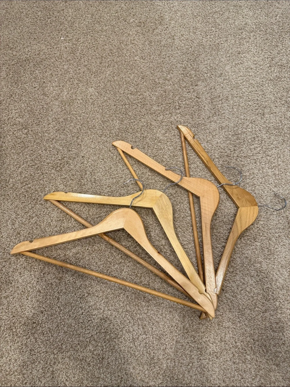 Natural Wood Hangers - sets of 4 - 25 sets available - $3 per set